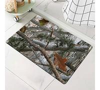 Yesad Bath Mat Rug-Camo 1 Pattern Rubber Non Slip Quick Dry Super Absorbent Thin Bathroom Rugs Fit Under Door Washable Bathroom Floor Mats-Shower Rug for in Front of Bathtub,Shower Room,Sink