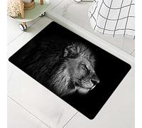 Yesad Bath Mat Rug-Lion Statue Pattern Rubber Non Slip Quick Dry Super Absorbent Thin Bathroom Rugs Fit Under Door Washable Bathroom Floor Mats-Shower Rug for in Front of Bathtub,Shower Room,Sink