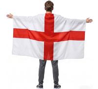 YESAH 3x5ft England Flag Cape, St George's Cross Wearable Supporter Cloak | 90x150cm Adult Cape with Armholes for Football and Rugby Match Days, St George's Day, Pub Parties and Sporting Events