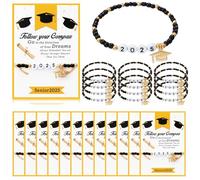 yesaior 12 Sets Graduation Bracelet 2025 Grad Student Gifts Graduation Gift from Teacher Graduation Party Favors, College Graduation Gifts for Classmates