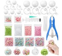 yesaior 16 Sets DIY Stress Ball Making Kit with Filler Include Empty Squeeze Balls Fill Beads Air Pump Cable Tie Expander Tool for Pressure Squishy Balls Anxiety Relief for Adult