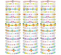 yesaior 60 pcs Festive Bracelets Set Colorful Friendship Adjustable Beaded Bracelets Bulk Women's Clay Surfer Heishi Jewelry for Women Gift Party Supplies (Easter)