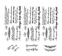 Yesallwas 6 Sheets Black English Character Temporary Tattoos Verses Tattoos,Inspirational Quotes Words Temporary Tattoos Waterproof long lasting Fake Tattoos Stickers for kids girls teens