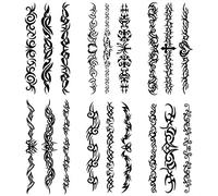Yesallwas 6 Sheets Black Tribal fake Tattoos for Men Women Arm Temporary Tattoo Mix Tribal Tattoo Body Sticker 9cmX 19cm/3.54X7.48 inches (LXW)