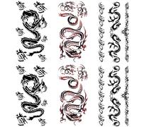 Yesallwas Temporary Tattoo Dragon for Men(6 Sheets), Waterproof Long Lasting Fake Tattoos Stickers for Arms Shoulders Chest & Back- Biker Tattoos 9cmx19cm/3.54x7.48inches(LxW)