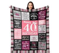 Yesbird 40th Birthday Gifts Women Blanket 150x130CM, 40th Birthday Decorations Women, 40th Birthday Gift Ideas, 1985 Birthday Gifts for 40 Year Old Woman Throws