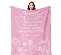 Yesbird Auntie Gifts, Aunty Birthday Gifts, Gifts for Auntie, Auntie Gifts from Nephew/niece, Best Auntie/Aunt/Aunty Gifts for Christmas,Auntie Blanket 150x130CM