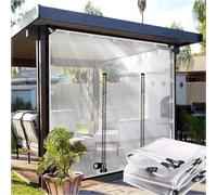 Yesbon Heavy Duty Waterproof PVC Transparent Tarpaulin with Zip, 0.3mm Clear Awning Canopy Patio Enclosure with Eyelets, Tear Resistant for Garden, Gazebo,2.5x2.4m/8.2 * 7.9ft