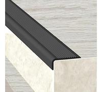 Yesbon L-Shaped Stair Edge Protector Self-Adhesive Rubber Stair Nosing Non-Slip Stair Edging Stair Nose Molding, Stair Tread Stair Trim for Outdoor Indoor Steps, Width 1.5 x 4cm,Black,1m