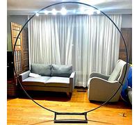 Yesbon Round Balloon Arch Kit, Round Wedding Arch Metal Garden Arch Wrought Iron Wedding Arch Circle Arch Backdrop Frame Stand with Base for Outdoors Wedding Party Decorations,Black,2.0M/78.7in
