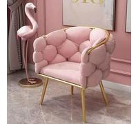 Yesbon Velvet Accent Chair for Bedroom, Luxury Fluffy Velvet Upholstered Armchair Modern Makeup Accent Chair with golden Metal Legs Leisure Armchair for Living Room/Cafe/Vanity,Pink