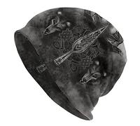 YeSbTx Unisex Beanie Outdoor Ski Hat, Black, One Size - Viking Theme, Lightweight, Comfortable