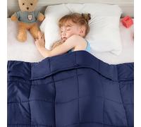 yescool Weighted Blanket 3 Pounds Cooling Weighted Lap Blanket, Blue Heavy Blanket for Sleeping, Washable Weighted Throw Blanket for 20-40lbs, 36"x48"