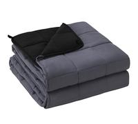 yescool Weighted Blanket for Adults (25 lbs, 60" x 80", Grey& Black) Cooling Heavy Blanket for Sleeping Perfect for 240-260 lbs, Queen Size Breathable Blanket with Premium Glass Bead, Machine Washable