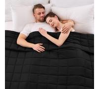yescool Weighted Blanket for Adults (25 lbs, 88” x 104”, Black) Cooling Heavy Blanket for Sleeping Perfect for 240-260 lbs, King Size Breathable Blanket with Premium Glass Bead