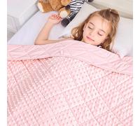 yescool Weighted Blanket Kids 5 lb Pink Warm Weighted Throw Blanket Minky Plush Heavy Blanket Microfiber Small Fleece Blanket Cooling Heating Weighted