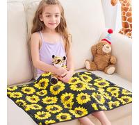 yescool Weighted Lap Blanket 2 Pounds Cooling Weighted Lap Pad, Sunflower Small Weighted Blanket, Green Weighted Throw Blanket for Travel Indoor Outdoor, 20"x30"