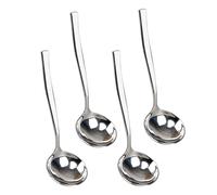 Yesdate 4 PCS Stainless Steel Small Soup Ladle Spoon, Soup Ladle for Spooning Sauces or Gravies(Silver)