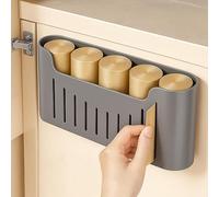 YESENT Wall-mounted Kitchen Cabinet Rack，Plastic Wrap Storage Rack，Rust-resistant, for storing plastic wrap and aluminum foil, can be mounted on a solid cabinet door or wall (Grey)