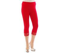 yeset Capri 3/4 Leggings Lace Cotton Opaque Leggings Trousers Underwear Ladies