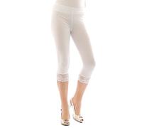 yeset Capri 3/4 Leggings Lace Cotton Opaque Leggings Trousers Underwear Ladies