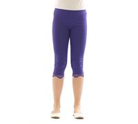 YESET Girl Kids Leggings Leggings Trousers Capri 3/4 Short with Lace Cotton - Violet, 116 cm