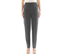 YESET Women Pants Slip Form Warm Wool Pull On Trousers Elasticated Waistband Crease - Grey, 40(Deutschland) - 48(Italien)
