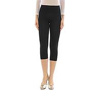 YESET Women's Capri 3/4 Leggings Cotton Pants Underwear High Waist - Black, L