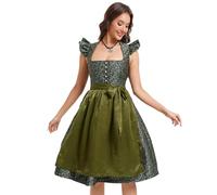 Yesfashion Womens German Dirndl Dress 2 Pieces Costumes for Traditional Beer Bavarian Oktoberfest Carnival Halloween Army green M