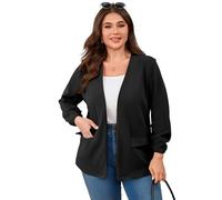 YesFashion Women's Large Sizes Cardigan Lightweight Bolero Long Sleeve Open Front Cardigan Sweater Soft Comfortable Casual Loose Plus Size Cardigan