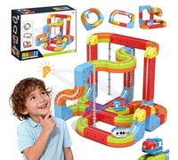 YESHIN Electric Train Set, DIY Cube Track Fusion Toy for Kid, Magic Rail Train Track Set with Gravity Defying 3D Layouts, STEM Building Track Gift for Boys Girls Ages 3+ (Deluxe Set)