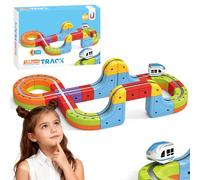 YESHIN Electric Train Set, DIY Cube Track Fusion Toy for Kid, Magic Rail Train Track Set with Gravity Defying 3D Layouts, STEM Building Track Gift for Boys Girls Ages 3+ (Starter Set)