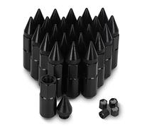 YeshineAuto M14x1.5 Steel Spikes Lug Nut 24 PCS Wheel Rims Spiked Lug Nuts Spikes Extended Tuner Lug Nuts (Black)
