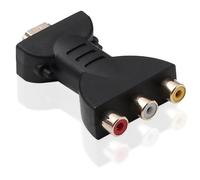 YESHLiky 1 PC high-resolution audio video converter compatible with TV, laptop, Xbox, DVD, PC, camera, USB charging, HDMI to RCA converter 1080P, with metal-coated HDMI to AV adapter (black)