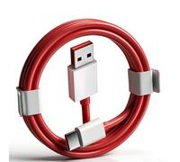 YESHLiky 2M USB-C Charging Cable, 100W Warp Dash SuperVOOC Charge Cord Compatible with OnePlus 13 12 11 10 Pro Ace Series OPPO Realme Phones (Red + White)