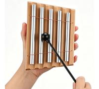 Yeshone 5 Tone Chime with Mallet, Hand Bell Chime for Mindfulness Meditation Relaxation, Stress Anxiety Relief, Yoga, Prayer, Teacher Classroom Management Tools, Sound Therapy Instrument ()