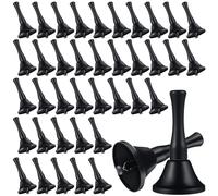 Yeshone 50 Pcs Hand Steel Call Bells Bulk Wedding Dinner Service Bells with Wood Handles for the Sick Elderly Alert Classroom Alarm, 1.97 x 3.66 Inches (Black)