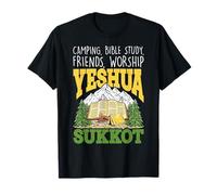 Yeshua Happy Sukkot Day Camping Bible Study Jewish Holiday T-Shirt