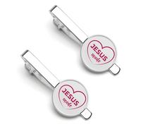 Yeshua Jesus Christian (2) Tie Clips for Men 2 Pcs Necktie Bar Pinch Clothing Accessories Suitable for Wedding Business Anniversary