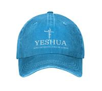 Yeshua Jesus Christian Baseball Cap Cowboy Hats for Men Women Sun Hat Adjustable Metal Buckle Running Workouts Hats Blue