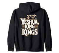 Yeshua King of Kings with Hebrew aleph bet Zip Hoodie