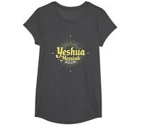 Yeshua Messiah Radiant Faith Men's Christian Inspirational T-Shirt, Girls, Dark Heather Grey, Small