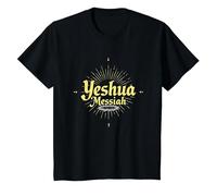 Yeshua Messiah Radiant Faith Men's Christian Inspirational T-Shirt, Kids, Black, 8 Years