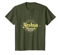 Yeshua Messiah Radiant Faith Men's Christian Inspirational T-Shirt, Kids, Olive, 12 Years