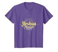 Yeshua Messiah Radiant Faith Men's Christian Inspirational T-Shirt, Kids, Purple Heather, 12 Years