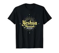 Yeshua Messiah Radiant Faith Men's Christian Inspirational T-Shirt, Men, Black, 3XL