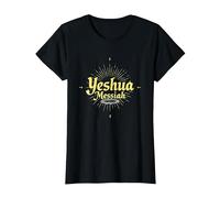 Yeshua Messiah Radiant Faith Men's Christian Inspirational T-Shirt, Women, Black, XXL
