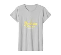 Yeshua Messiah Radiant Faith Men's Christian Inspirational T-Shirt, Women, Silver Grey, Large