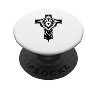 Yeshua Son of Yahweh Lion Cross Christian Worship Religious PopSockets Adhesive PopGrip