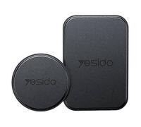 Yesido C207 2-in-1 Magnetic Metal Plate Set (Round + Rectangular) Leather Anti-Scratch 1.5mm Manganese Steel - Black